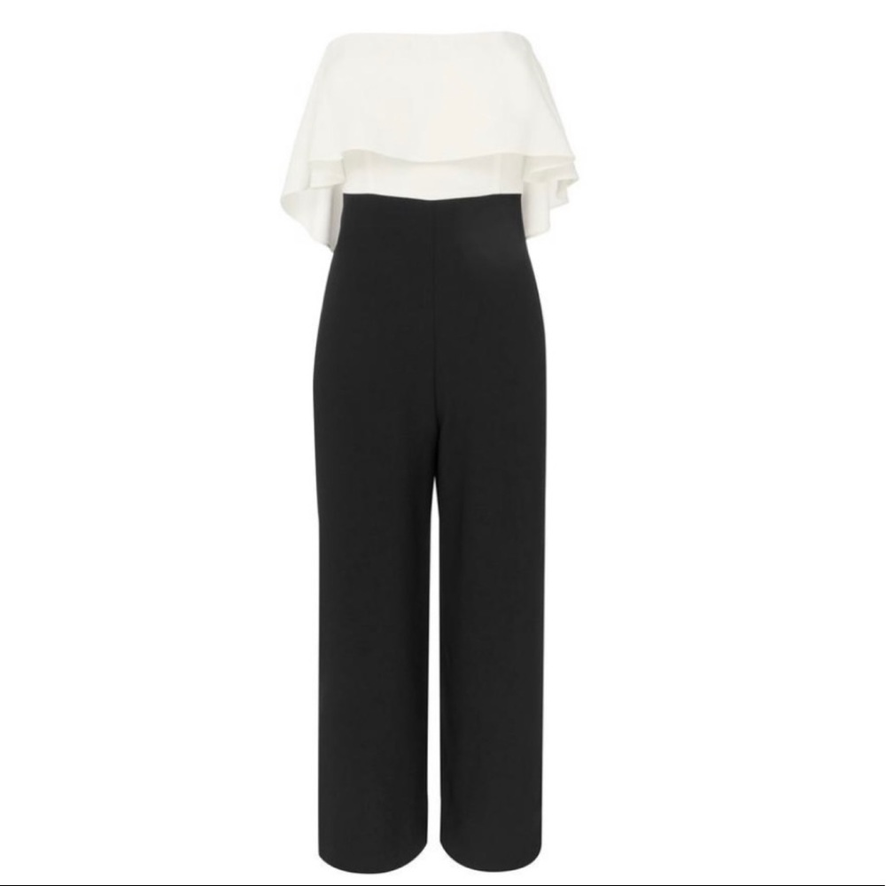 INTERMIX, Black White Loddie Colorblock Strapless Wide Leg Size 0 / Jumpsuit
